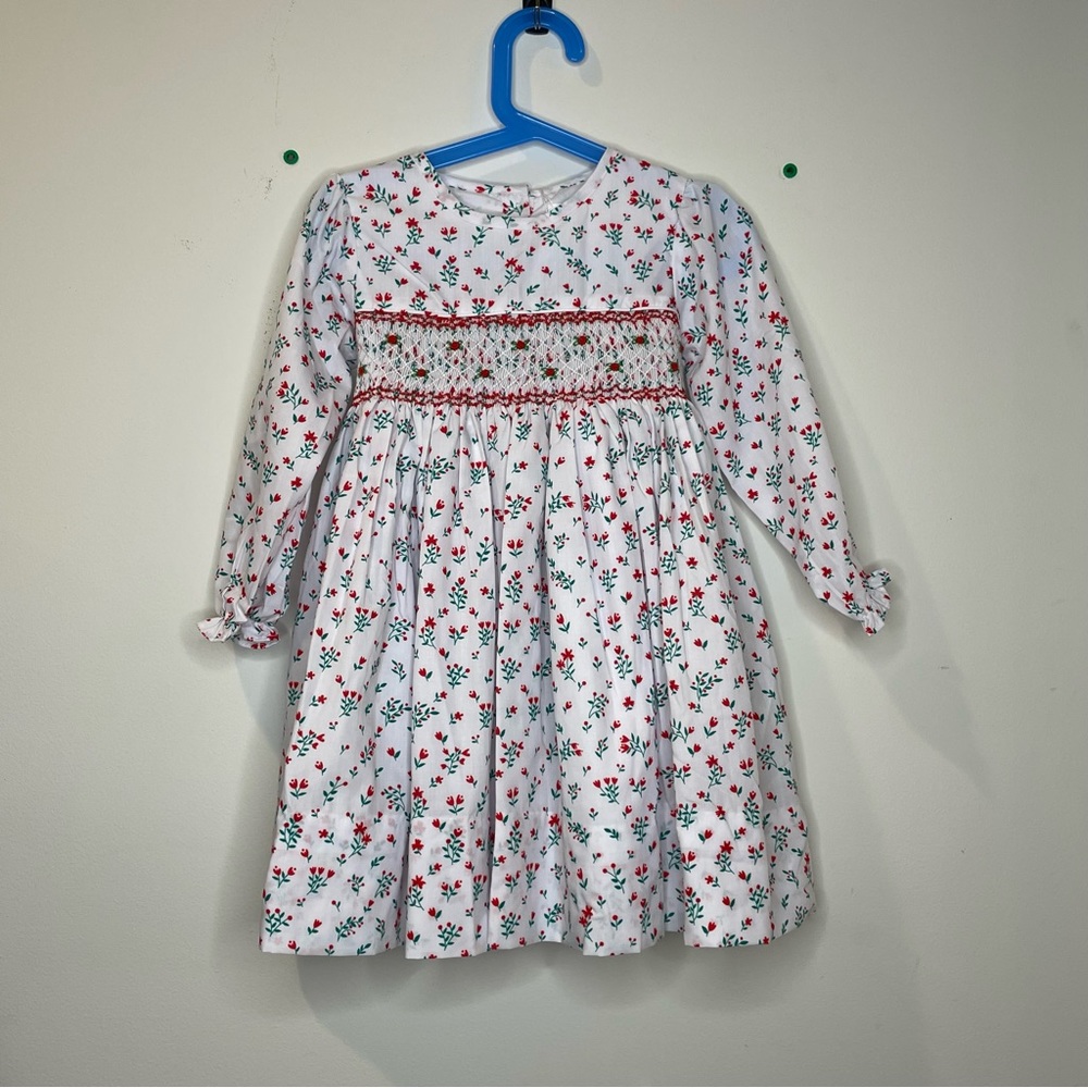 Eliza James Kids Red and Green Gingham Bow Dress NWT 4T